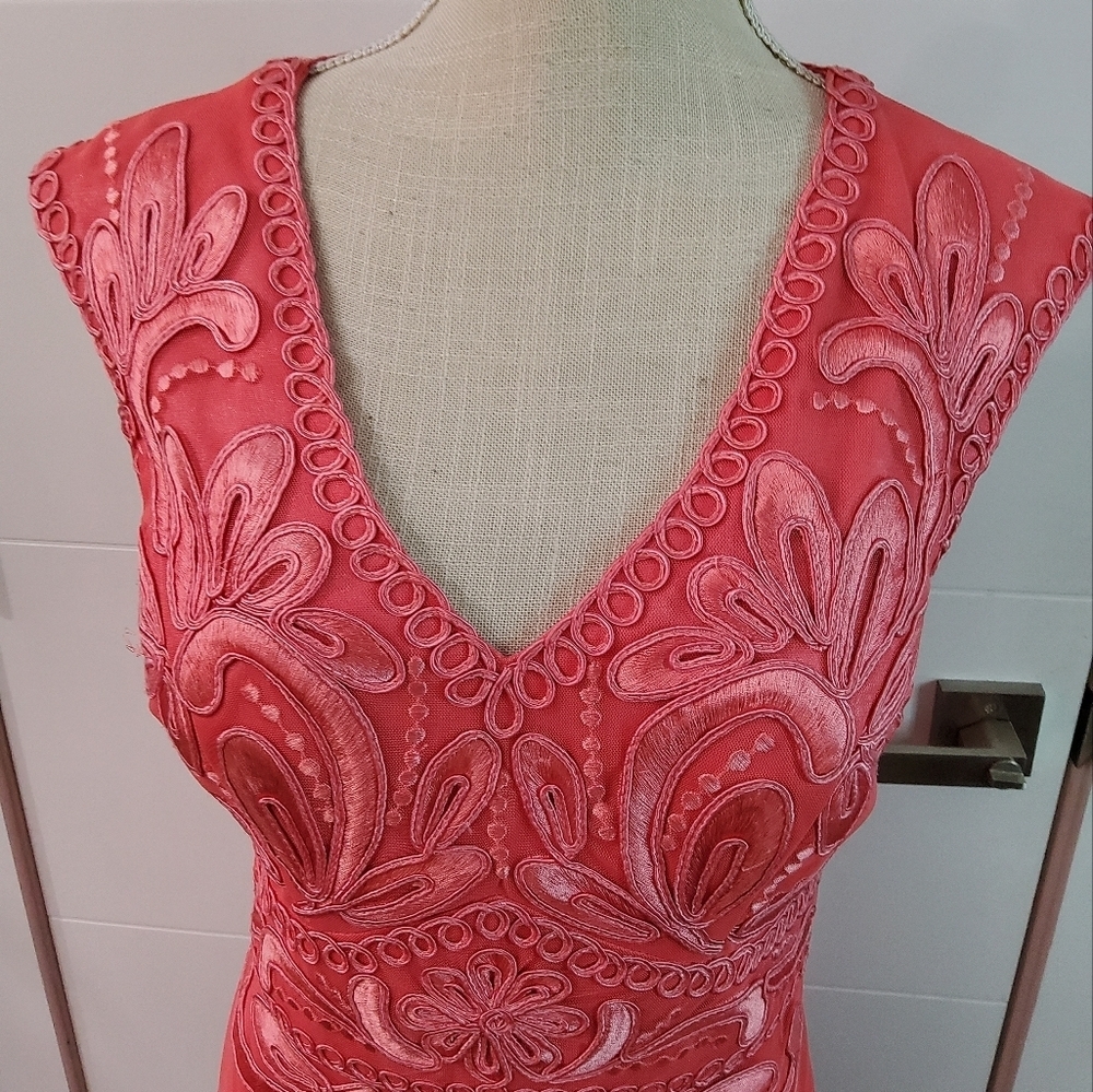 Cache Embroidered Mesh Mini Dress Size 10 - Picture 3 of 14
